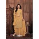 Mustard Embroidered Designer Party Wear Georgette Dyed Salwar Suit