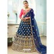 Royal Blue Heavy Embroidered Designer Wedding Lehenga Choli