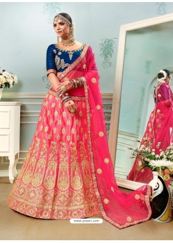 Peach Heavy Embroidered Designer Wedding Lehenga Choli