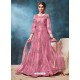 Light Pink Latest Net Embroidered Designer Wedding Anarkali Suit