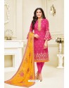 Rani Heavy Embroidered Designer Party Wear Satin Georgette Churidar Salwar Suit