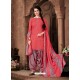 Peach Designer Wear Pure Pashmina Jacquard Punjabi Patiala Suit