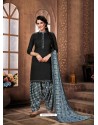 Black Designer Wear Pure Pashmina Jacquard Punjabi Patiala Suit