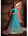 Turquoise Heavy Embroidered Designer Wedding Lehenga Choli