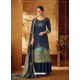 Dark Blue Designer Wear Pure Pashmina Jacquard Palazzo Salwar Suit