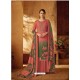 Peach Designer Wear Pure Pashmina Jacquard Palazzo Salwar Suit
