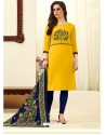 Yellow Designer Party Wear Readymade Churidar Salwar Suit