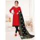 Red Designer Party Wear Readymade Churidar Salwar Suit