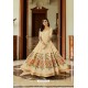 Light Beige Latest Silk Embroidered Designer Wedding Anarkali Suit