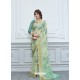 Aqua Mint Casual Designer Printed Chiffon Sari