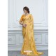 Yellow Casual Designer Printed Chiffon Sari