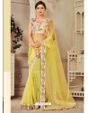 Yellow Designer Casual Wear Printed Sari