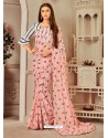 Baby Pink Designer Casual Wear Printed Sari