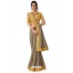 Taupe Designer Casual Wear Printed Sari