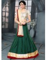 Dark Green Heavy Embroidered Designer Wedding Lehenga Choli