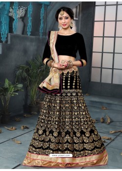 Black Heavy Embroidered Designer Wedding Lehenga Choli