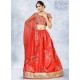 Tomato Red Heavy Embroidered Designer Wedding Lehenga Choli