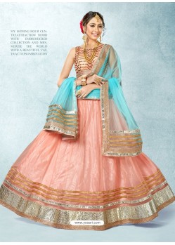 Baby Pink Heavy Embroidered Designer Wedding Lehenga Choli