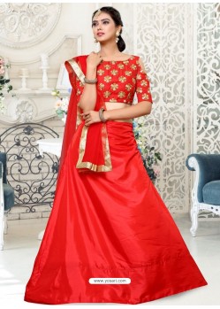 Red Heavy Embroidered Designer Wedding Lehenga Choli