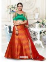 Orange Heavy Embroidered Designer Wedding Lehenga Choli