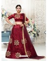 Maroon Heavy Embroidered Designer Wedding Lehenga Choli