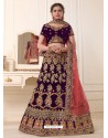 Purple Heavy Embroidered Designer Wedding Lehenga Choli