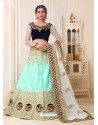 Sky Blue Heavy Embroidered Designer Wedding Lehenga Choli