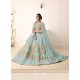 Aqua Grey Heavy Embroidered Designer Wedding Lehenga Choli