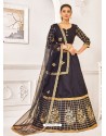 Navy Blue Heavy Embroidered Designer Wedding Lehenga Choli