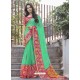 Sea Green Casual Wear Designer Cotton Sari