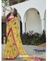 Yellow Casual Wear Designer Cotton Sari