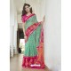 Aqua Mint Casual Wear Designer Cotton Sari