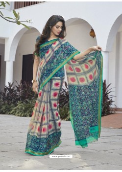 Multi Colour Casual Wear Designer Cotton Sari