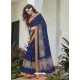 Dark Blue Casual Wear Designer Cotton Sari