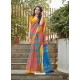 Peach Casual Wear Designer Cotton Sari