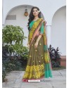 Mehendi Casual Wear Designer Cotton Sari