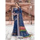 Dark Blue Casual Wear Designer Cotton Sari