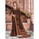 Coffee Casual Wear Designer Cotton Sari