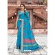 Blue Casual Wear Designer Cotton Sari