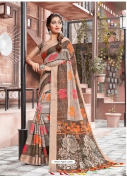 Multi Colour Casual Wear Designer Cotton Sari