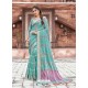 Sky Blue Casual Wear Designer Cotton Sari