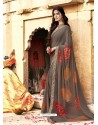 Taupe Casual Wear Designer Georgette Sari