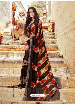 Black Casual Wear Designer Georgette Sari