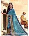 Blue Casual Wear Designer Georgette Sari