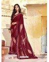 Maroon Casual Wear Designer Georgette Sari