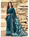 Teal Blue Casual Wear Designer Georgette Sari