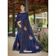 Dark Blue Latest Designer Casual Wear Fancy Fabric Sari