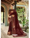 Maroon Latest Designer Casual Wear Fancy Fabric Sari