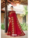 Red Latest Designer Casual Wear Fancy Fabric Sari