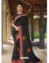 Black Latest Designer Casual Wear Fancy Fabric Sari